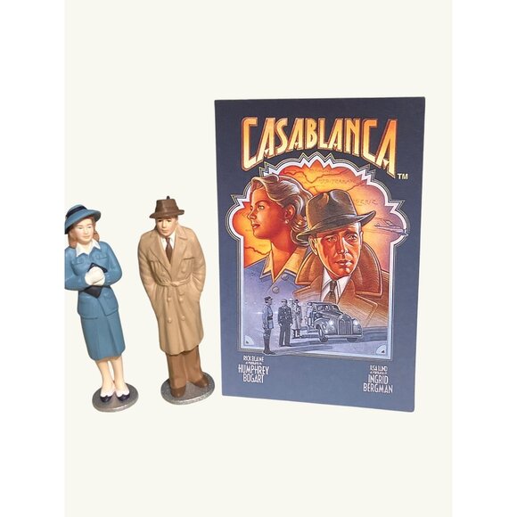 Hallmark Casablanca Ornament Set Of 3 Humphrey Bogart Ingrid Bergman Characters - Picture 7 of 11